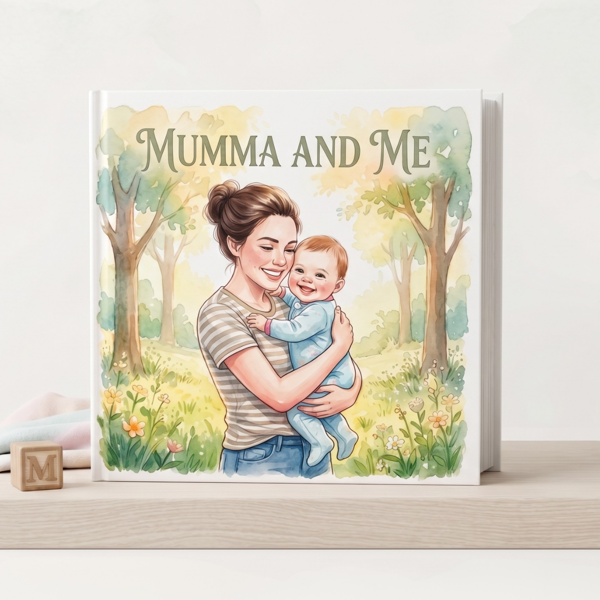 A personalised hardcover storybook with custom illustrations